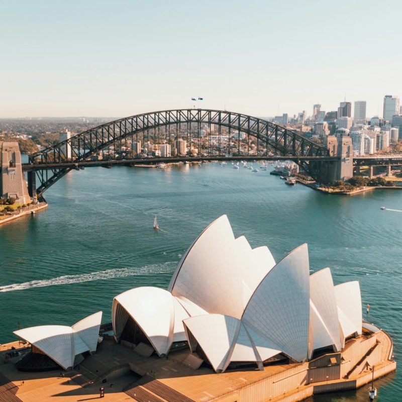 opéra de sydney, pont et skyline de la ville portuaire australienne